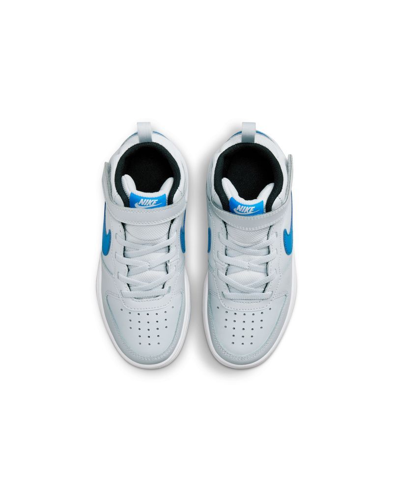 Chaussures Nike Court Borough Mid 2 Gris & Bleu pour enfant
