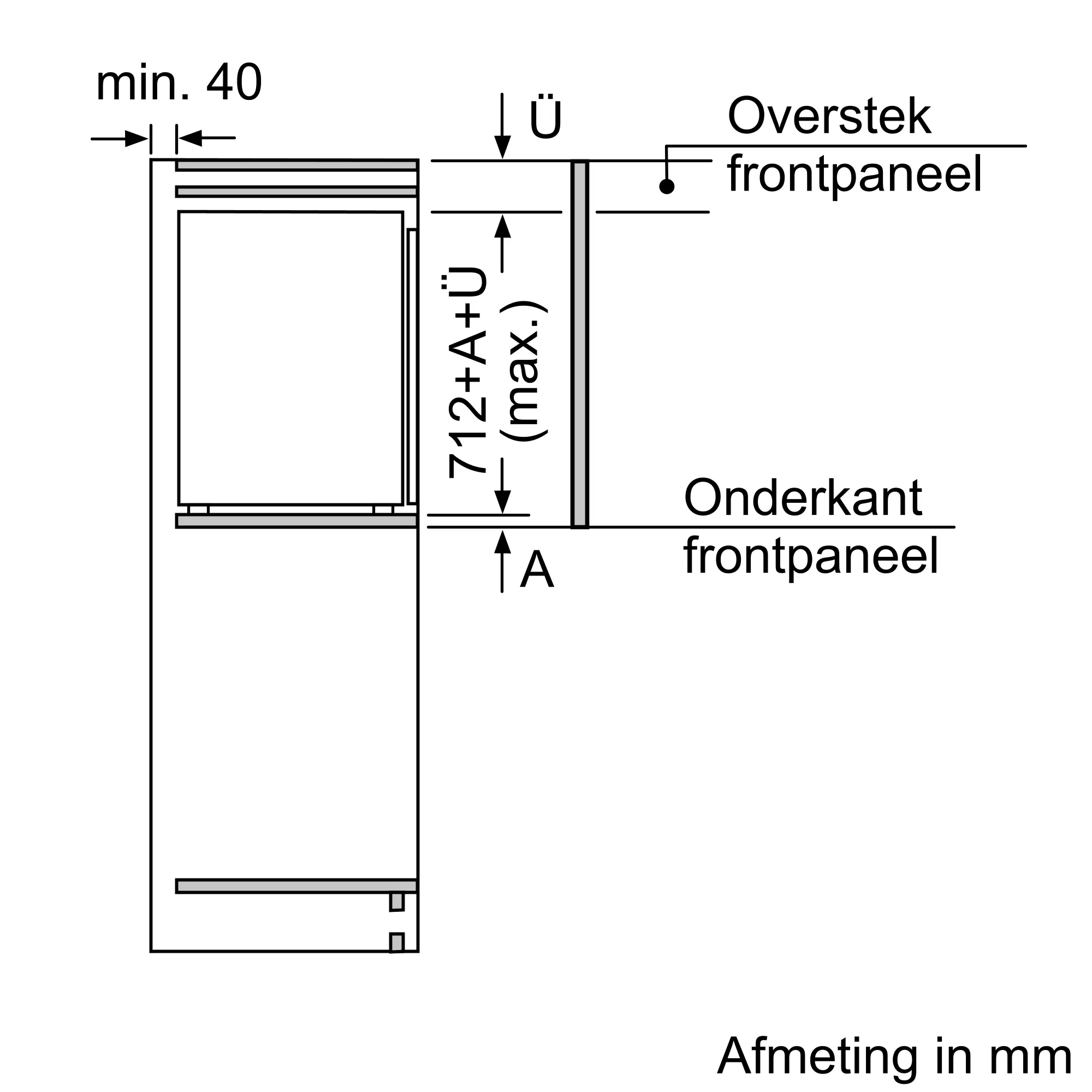 Serie 4 Inbouw vriezer 71.2 x 55.8 cm Vlakscharnier