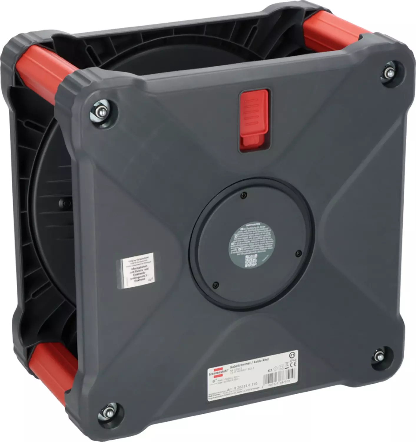 Brennenstuhl Professional KA 3200 Bouwplaats Cube 5-voudig kabelhaspel H07RN-F 3G2.5 - IP44 - 33m - Zwart