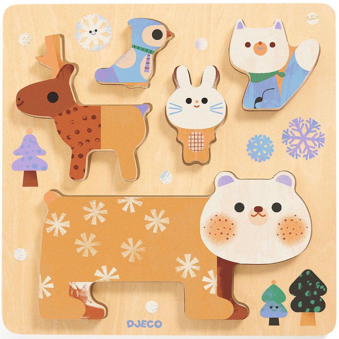 Djeco houten puzzel woody stack - 5st