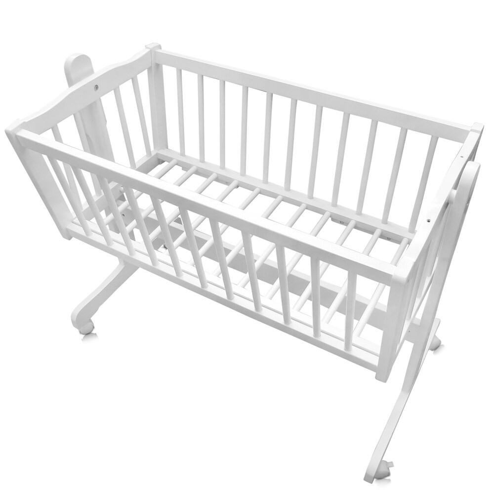 Baby Wiege Kinder Bett Stubenwagen Beistellbett + 9 tlg. Zubehör Weiß Grau