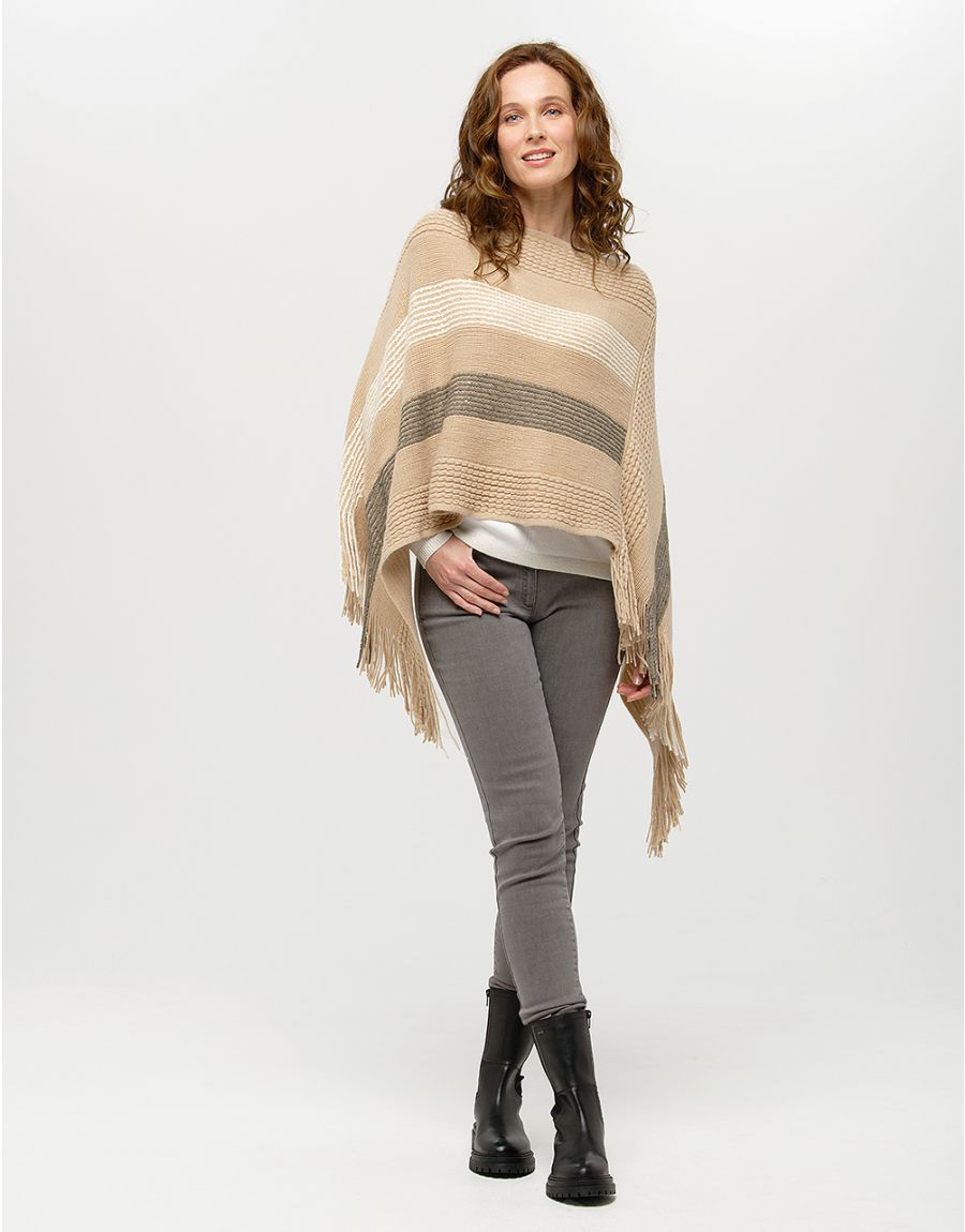 Pull écru col irisé