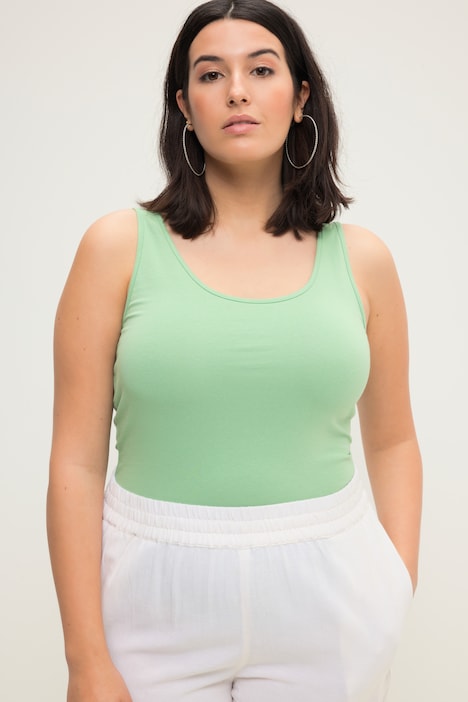 Basic-Top, weiter Ausschnitt, Stretchjersey