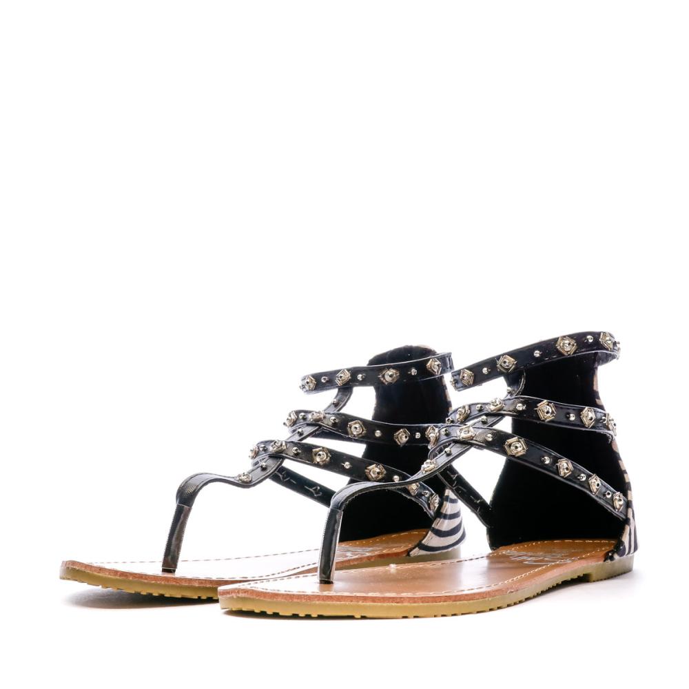 Beppi Sandales Noir/Zèbre Femme Beppi