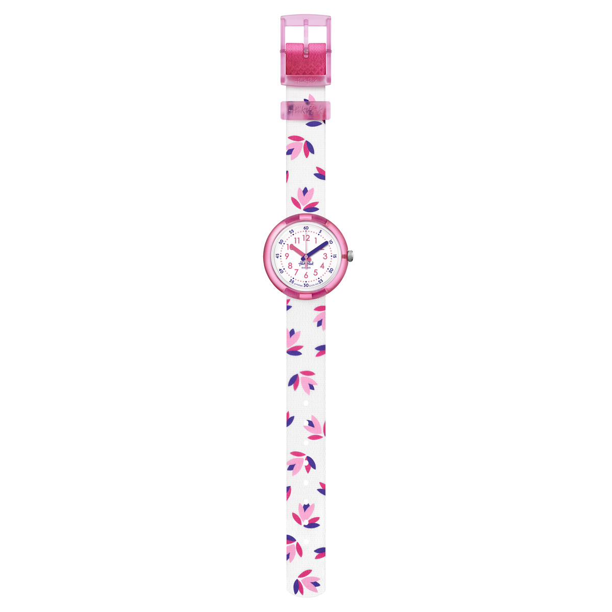 Montre FLIK FLAK Marinette & Adrien enfant plastique biosourcé bracelet PET recyclé blanc