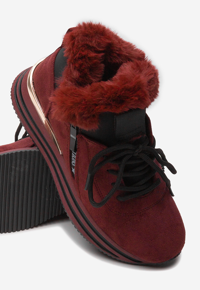 Baskets d'hiver pour femmes bordeaux Axira