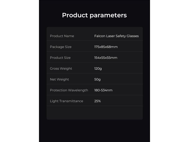 Creality Falcon Laser-Schutzbrille Schutzbrille für CR-Laser Falcon-Gravierer