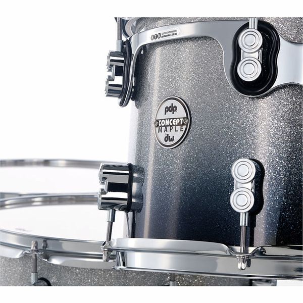 DW PDP CM7 Rock Silver to Black