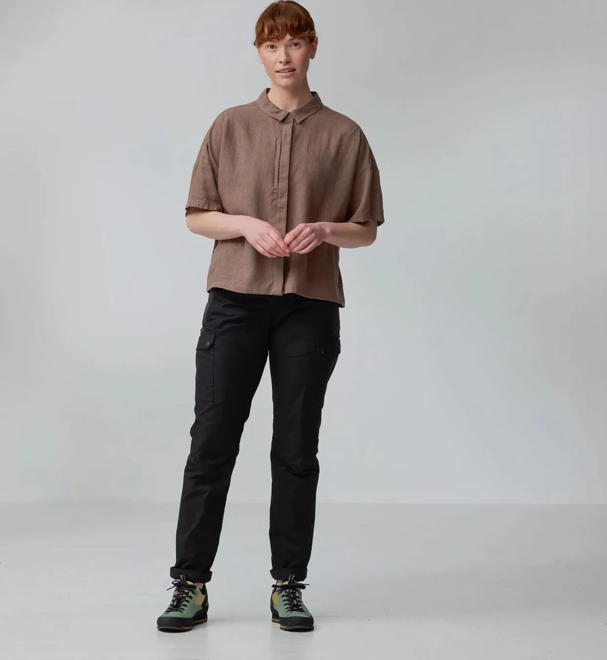 Fjällräven Övik Hemp Camp Shirt Ss W Dark Grey