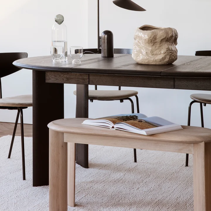 Ferm Living - Bevel Bank, 90 x 35 cm, Eiche weiss geölt
