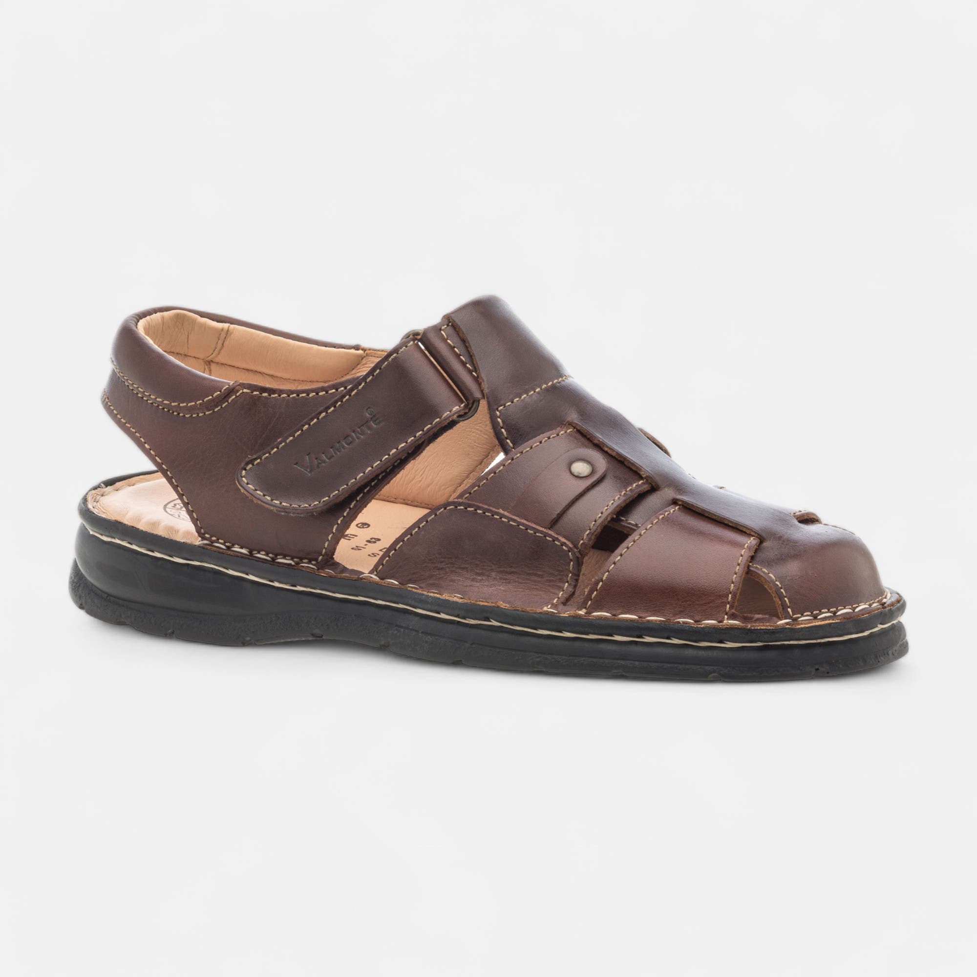 Nu-pieds confort Homme en cuir cognac