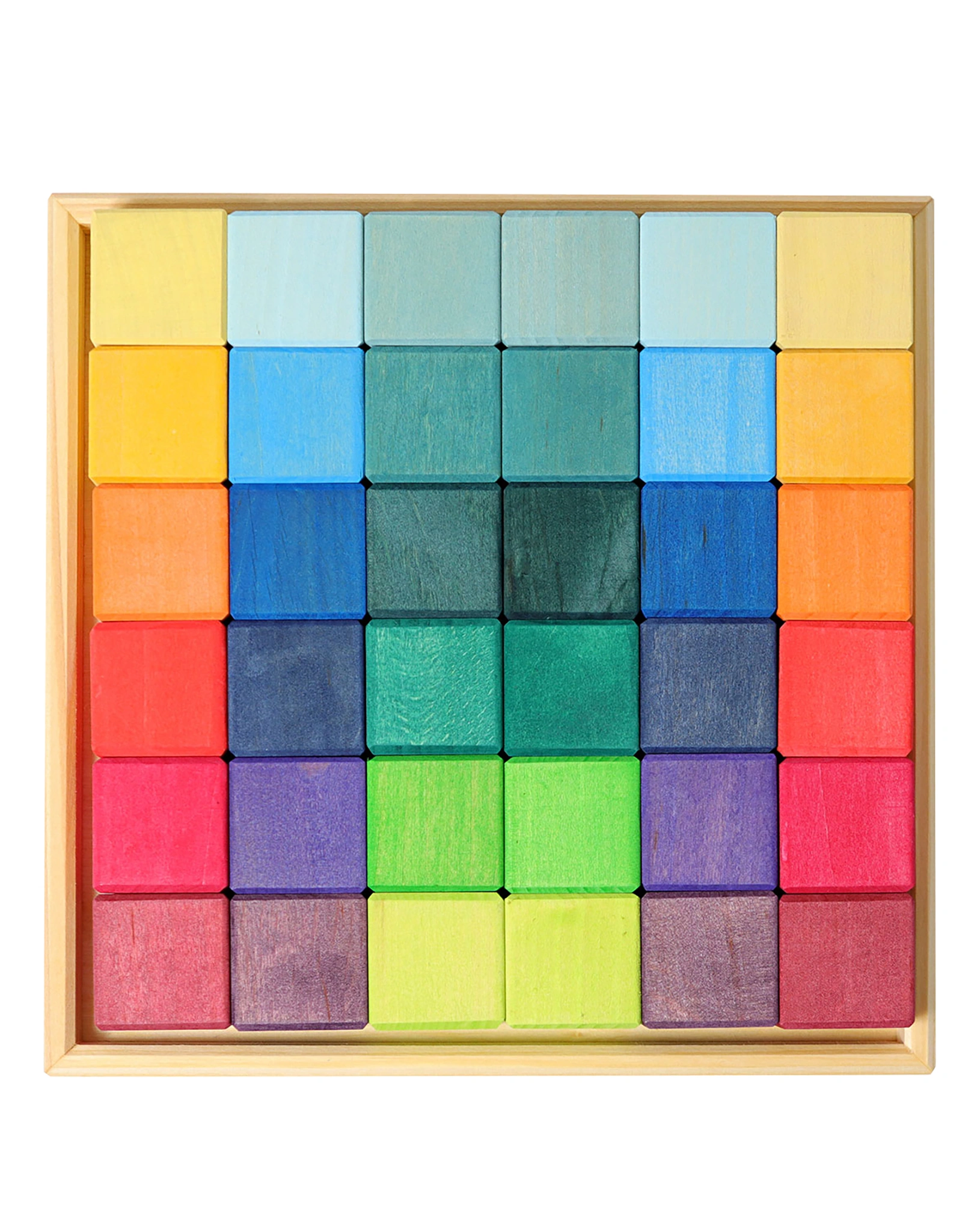 Holzbauklötze REGENBOGEN MOSAIK 36-teilig