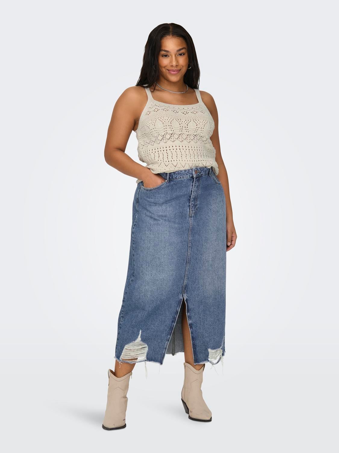 CAREMMA Jeansrock Medium Blue Denim