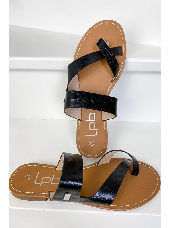 Tongs Asha Noir Metal - Les Petites Bombes