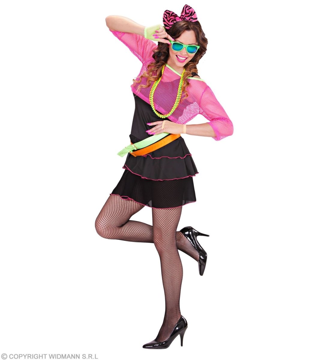 Neon 80S Kostuum Dames 4 delig
