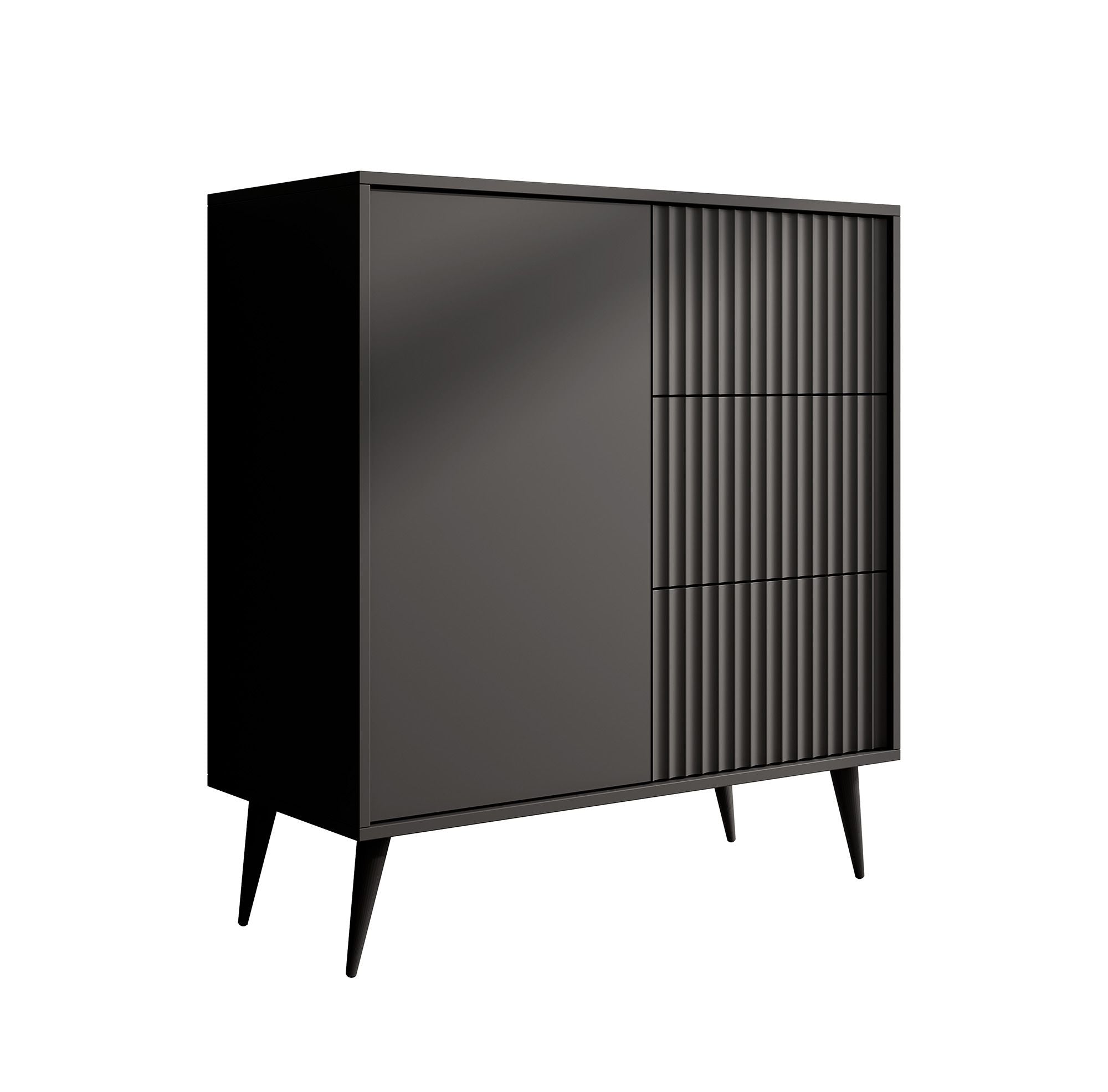 Meubella - Dressoir Winq - Antraciet - 90 cm