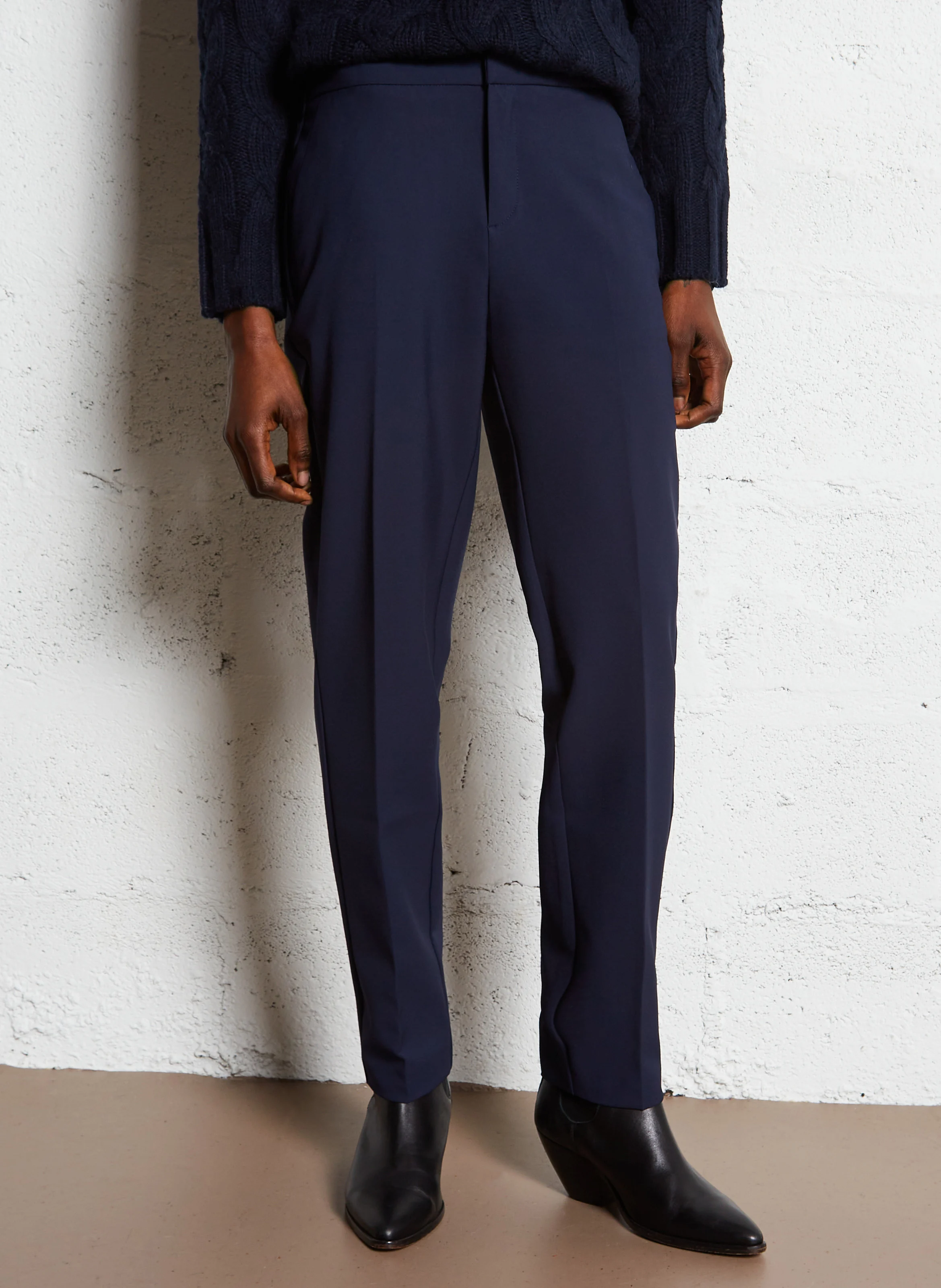 PAULIN - Pantalon droit de tailleur| Bleu