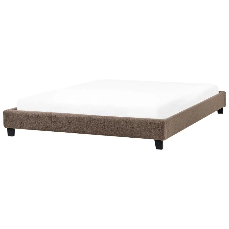 ROANNE - Tweepersoonsbed - Taupe - 180 x 200 cm - Bouclé