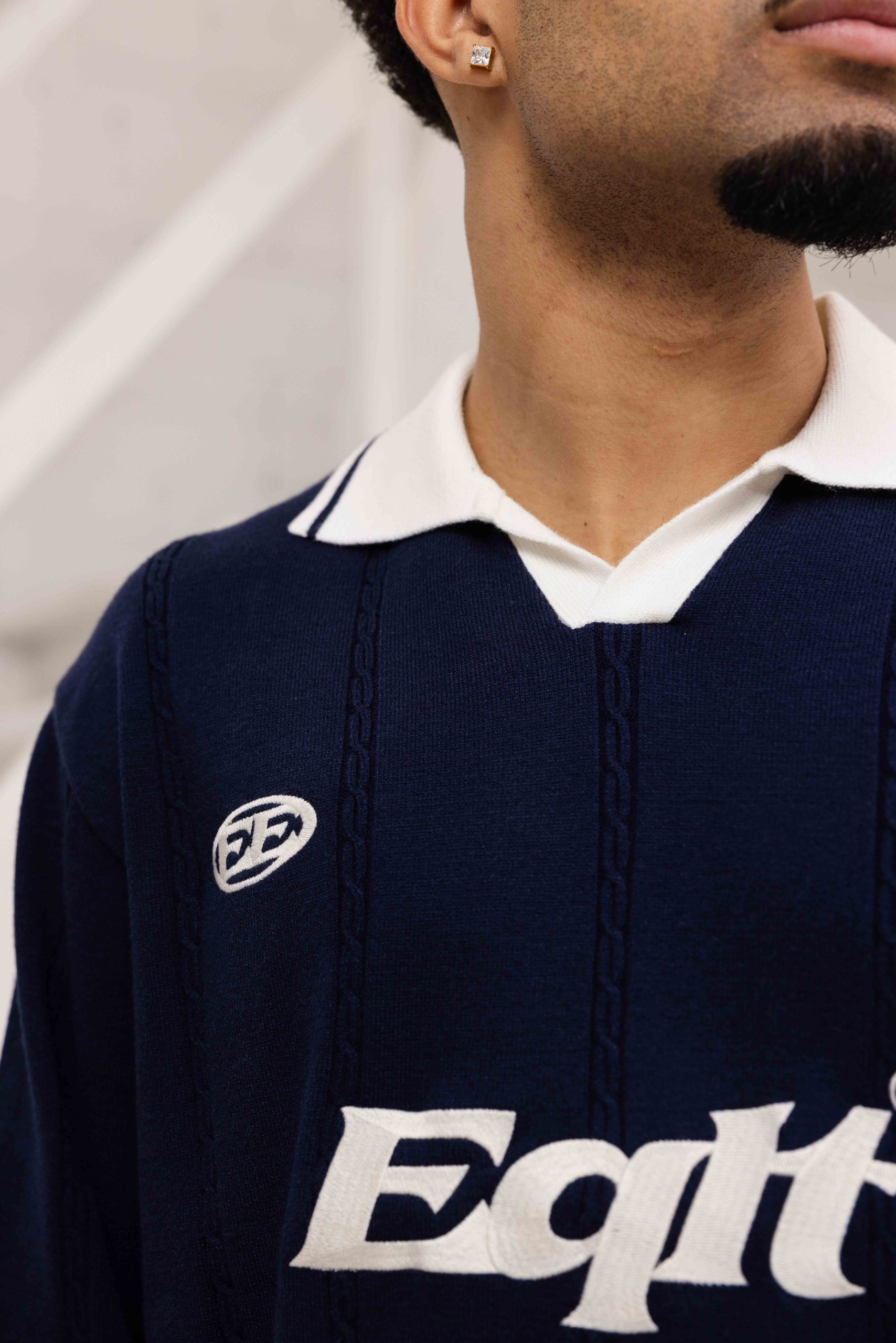 Equalité Knit Jersey Longsleeve Polo Heren Donkerblauw