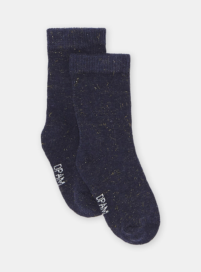 Chaussettes brillantes bleu marine bébé fille