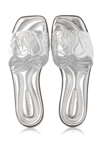 Alexander McQueen Laminated Leather Slides