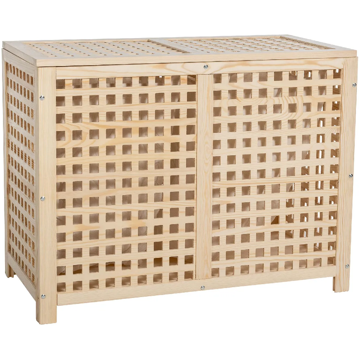 Decoshop26 Panier à linge bois nature