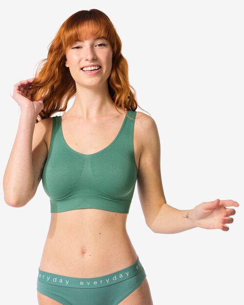 haut sans coutures non préformé vert foncé