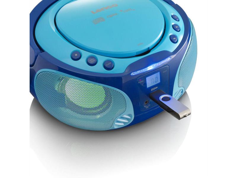 Lenco Radio/CD-Player SCD-650 Blau Radio/CD-Player mit Karaoke-Mikrofon