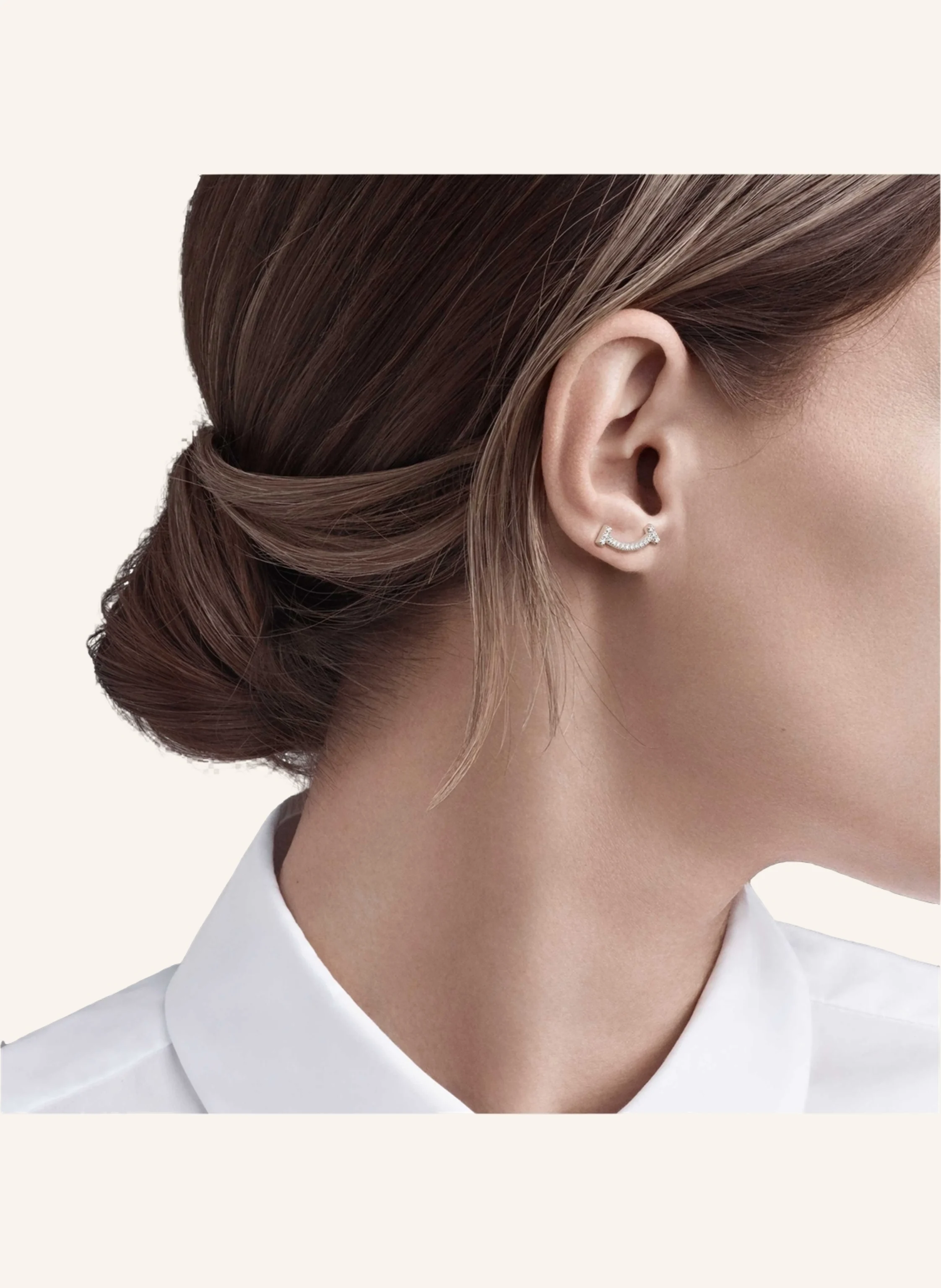 TIFFANY & Co. Tiffany T Smile OHRRINGE aus 18 Karat Weißgold mit Diamanten