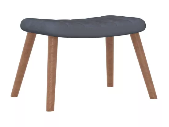 Chaise à bascule avec repose-pied Gris foncé Velours