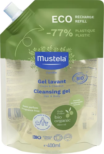 Eco-recharge Gel Lavant certifié BIO Mustela - 400ml