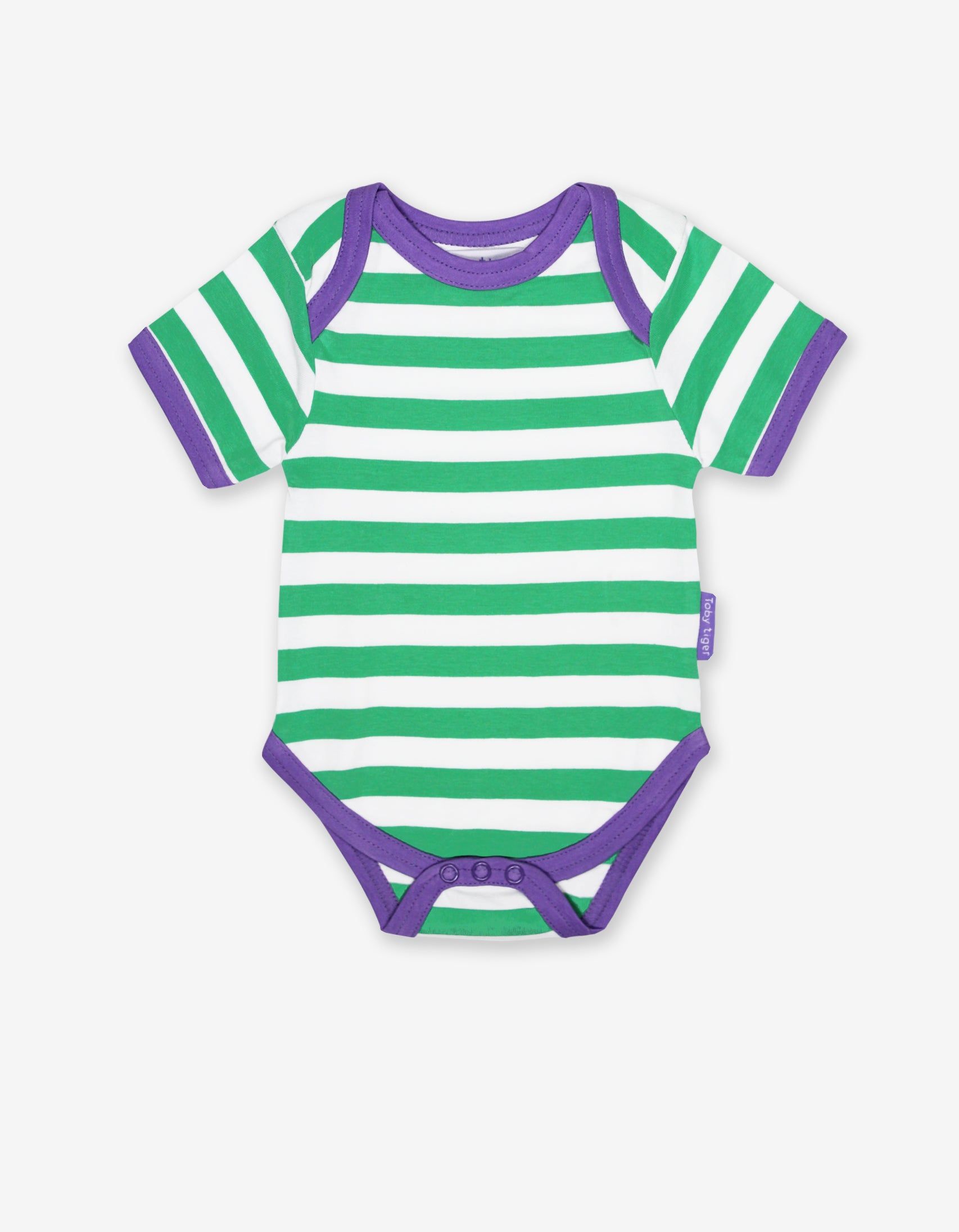 Toby Tiger Baby Bodys , 2er-Pack, grün und violett