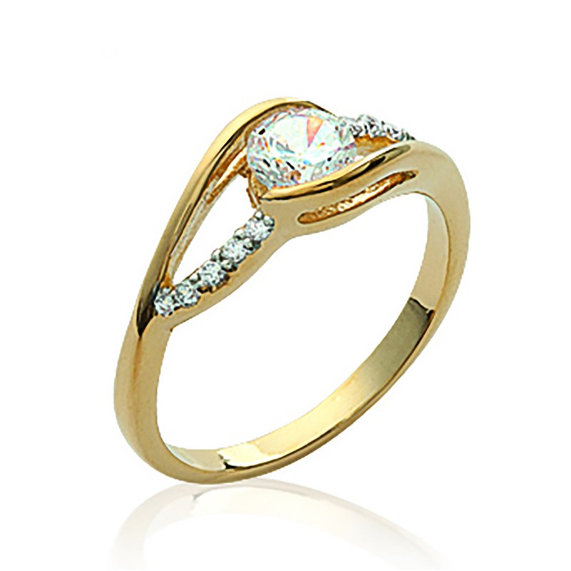 Bague Femme - Plaqué Or - Oxyde de zirconium