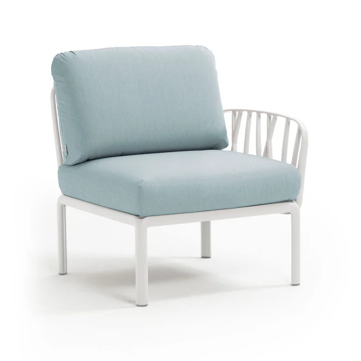 Nardi - Komodo Modulsofa Seitenelement, weiss / eisblau