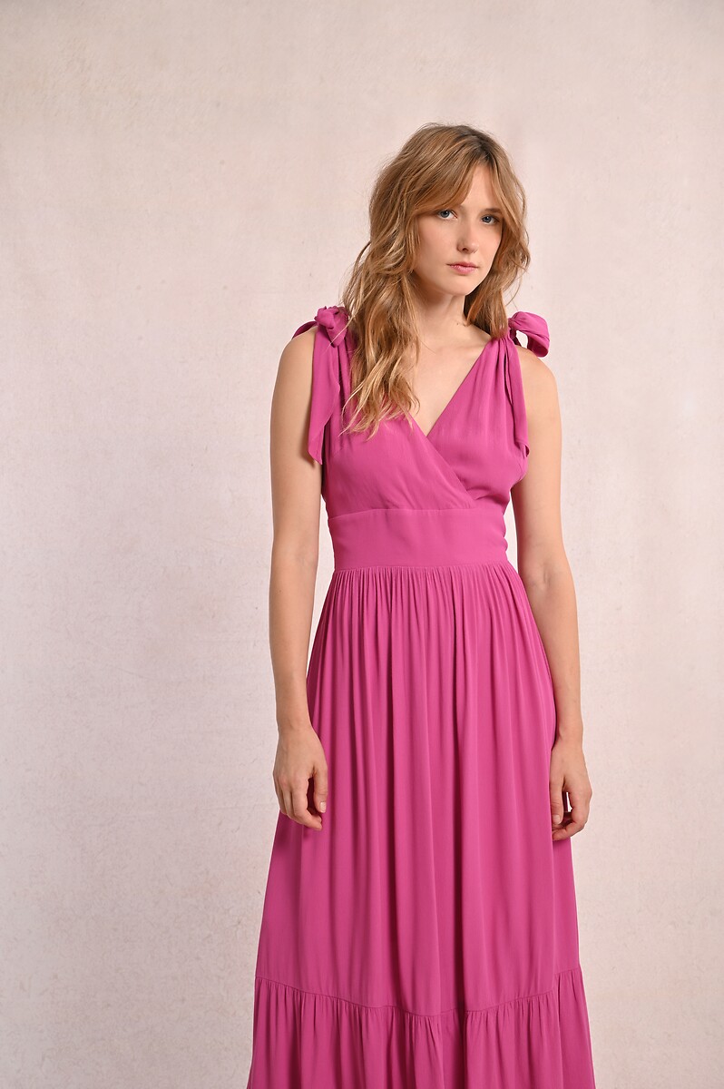 MOLLY BRACKEN<br>Vestido midi com alças de ombro amarradas