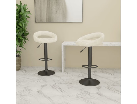 VIDAXL - Tabourets de bar 2 pcs crème velours