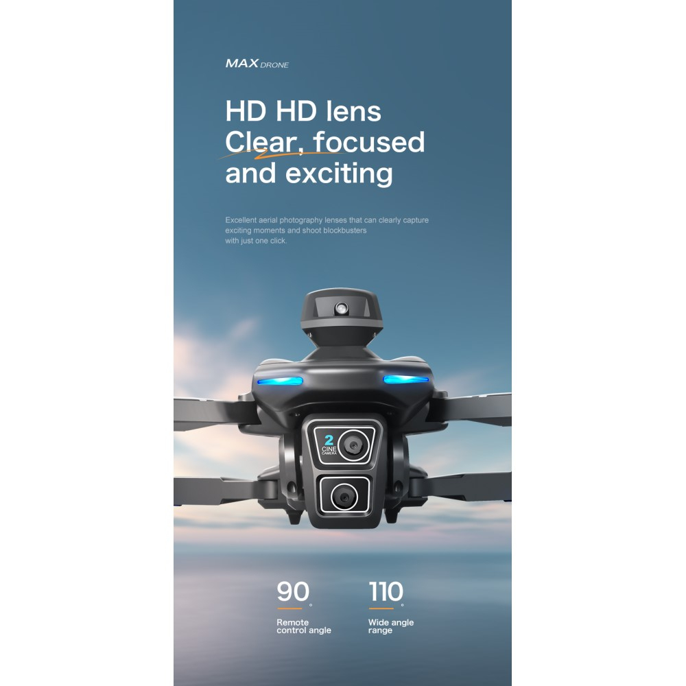 WiFi Faltbare 2.4G RC Quadrocopter GPS Drohne 2-Achsen Gimbal Dual FPV 720P HD Kamera inkl. 2 Akkus   Fernbedienung