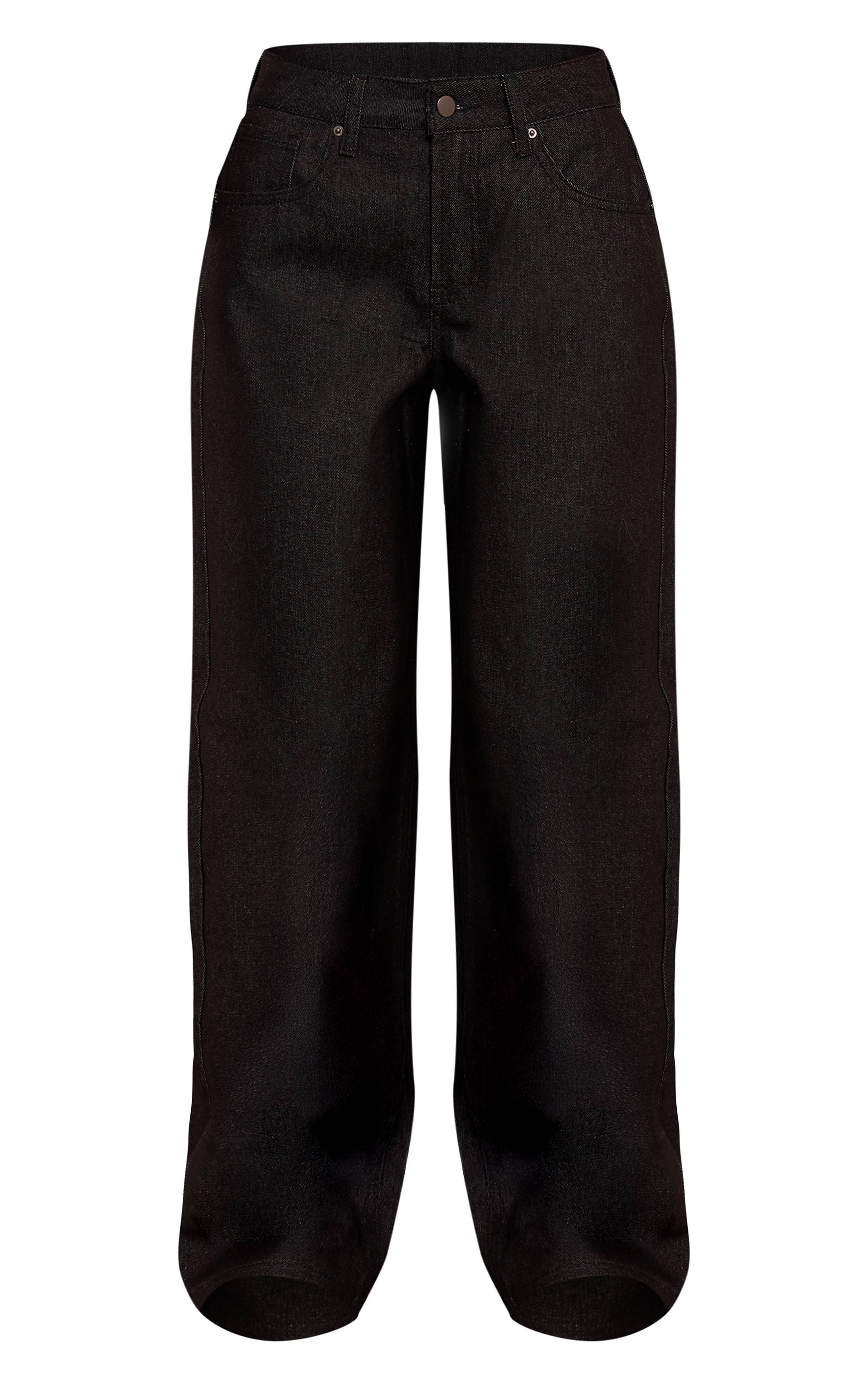 Raw Indigo Wash Jean Barrel Taille Basse Bleu Moyen