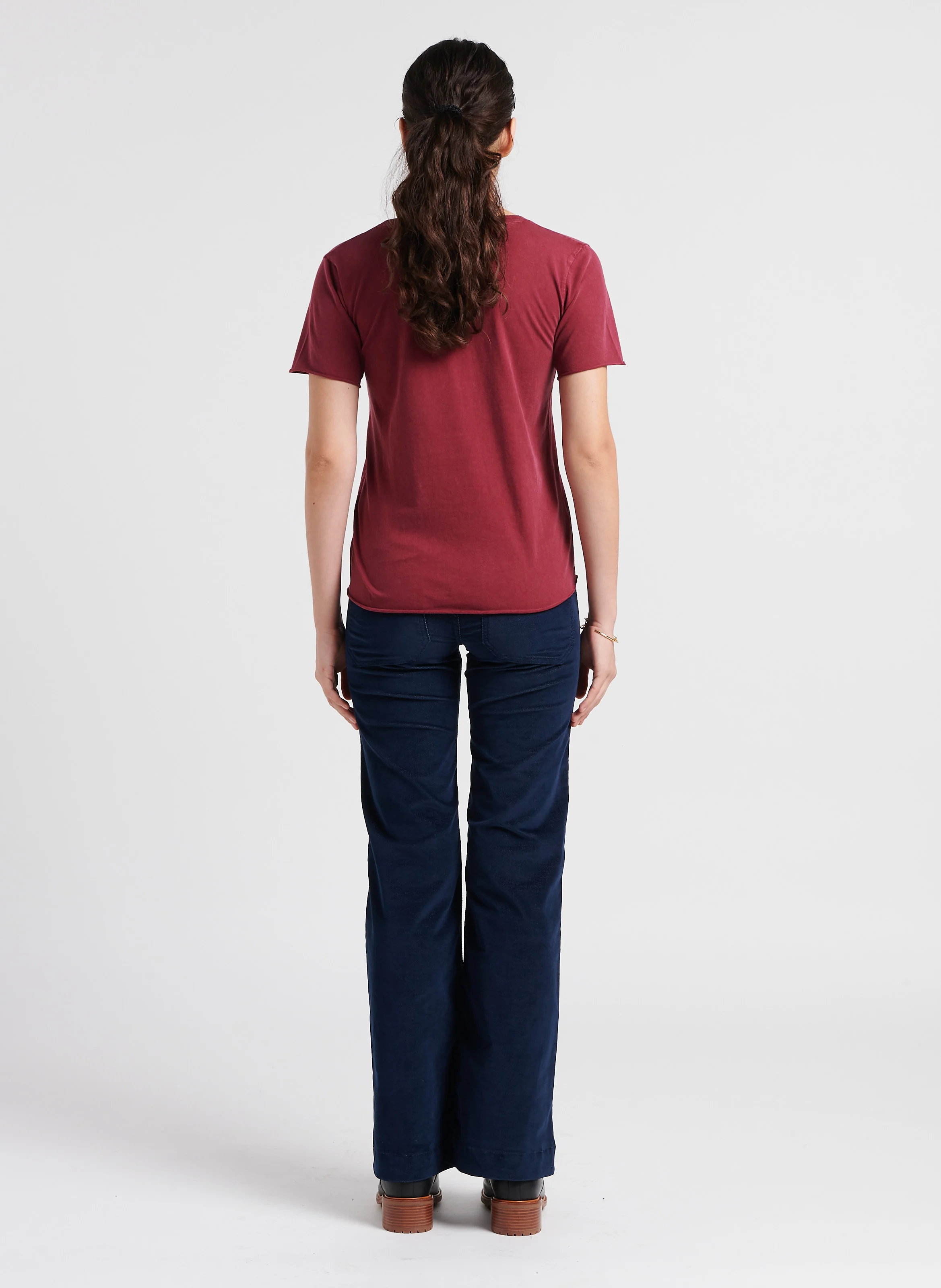 GATSBY - Pantalon évasé en coton mélangé | Bleu