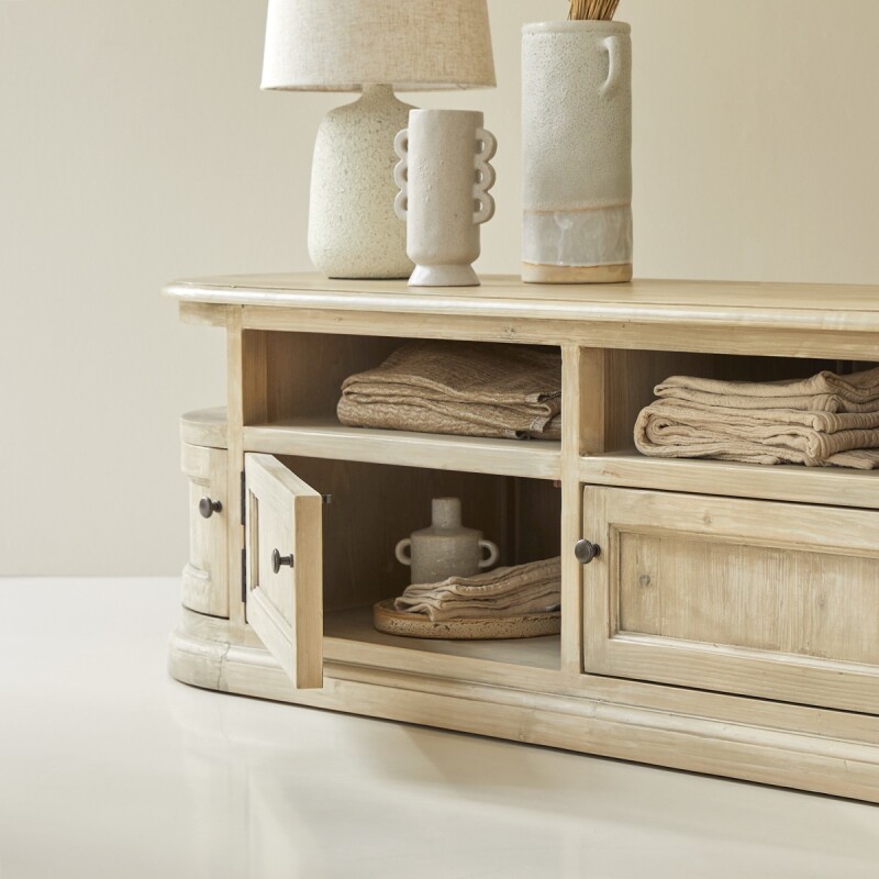 Meuble TV en bois de pin Celeste H 50 x L 180 x P 50 cm