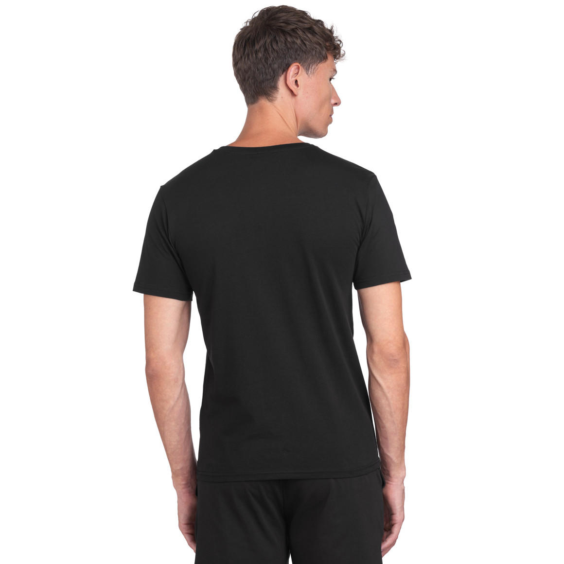 VanVaan Herren T-Shirt mit Serafino-Ausschnitt schwarz