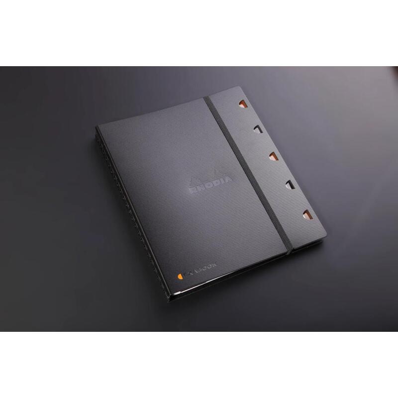 Exabook Rhodiactive rechargeable reliure intégrale A4+ 160 pages ligné+MC 80g - Noir