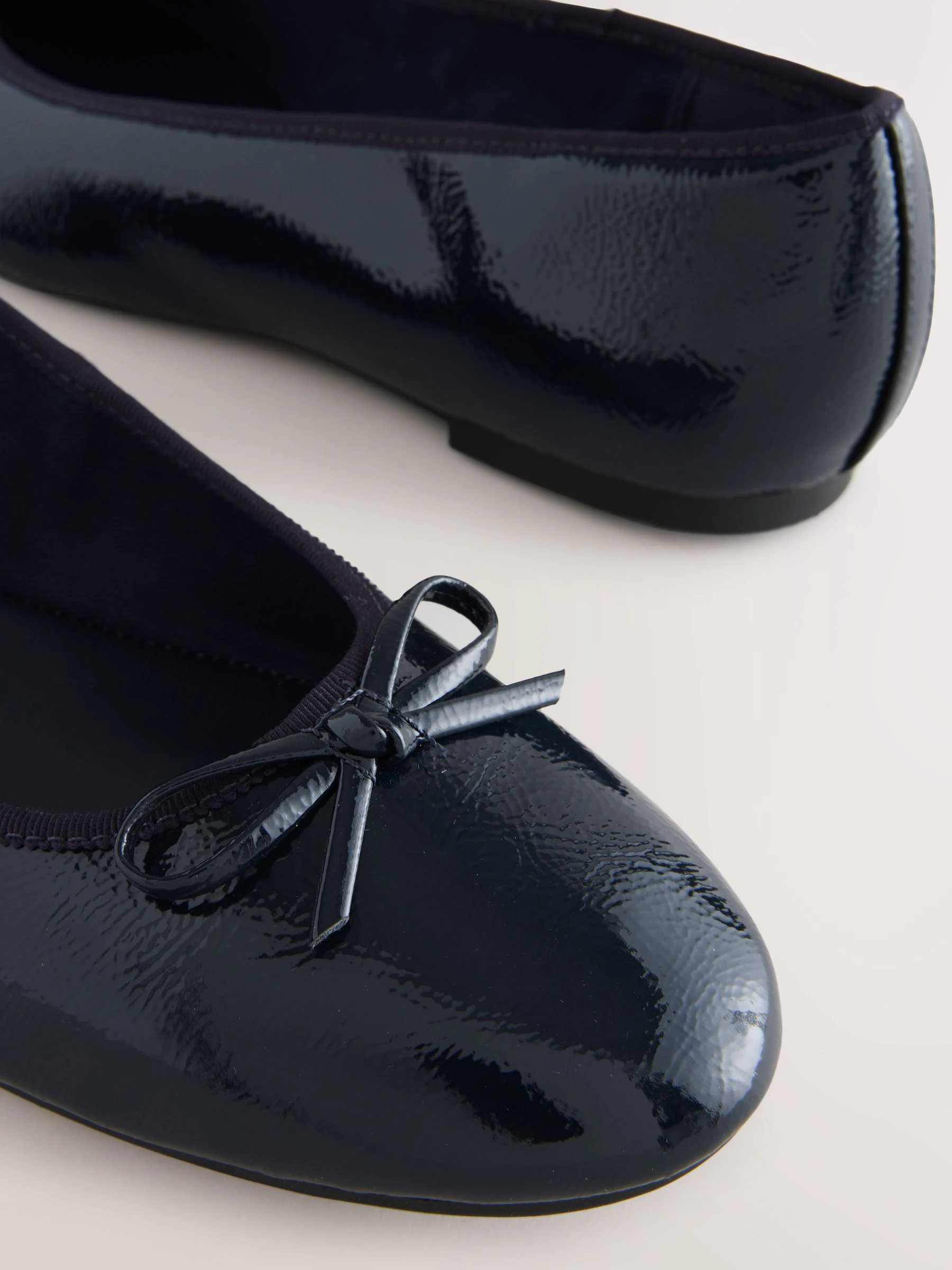Donkerblauw lakleer - Ballerina's met ronde neus