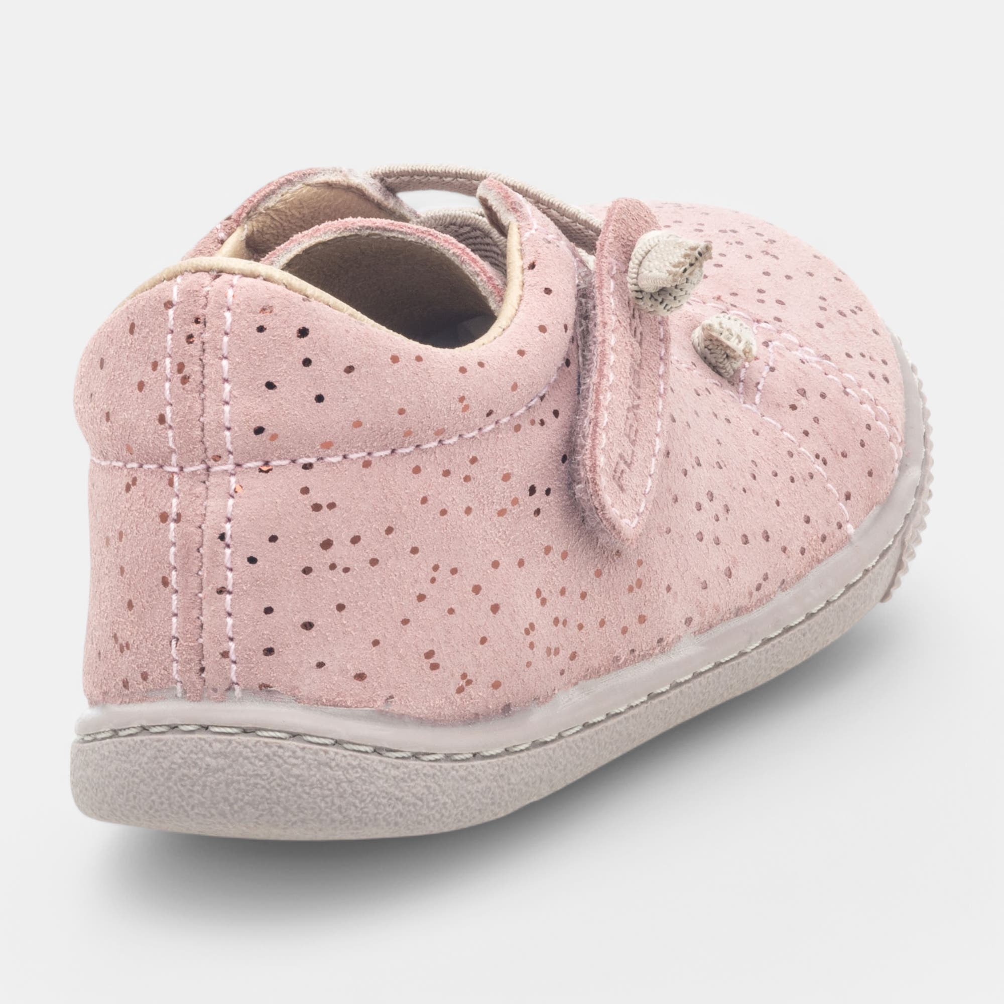 Baskets basses Fille en cuir rose