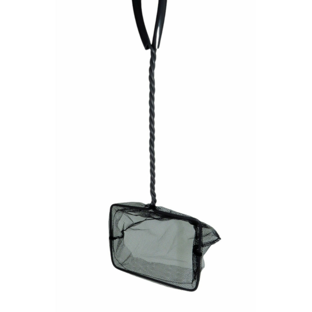 Epuisette filet noir, maille moyenne, 12 cm x 11 x 37 cm, aquarium