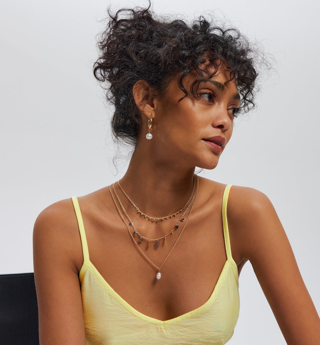 Top à fines bretelles Femme - Jaune vert