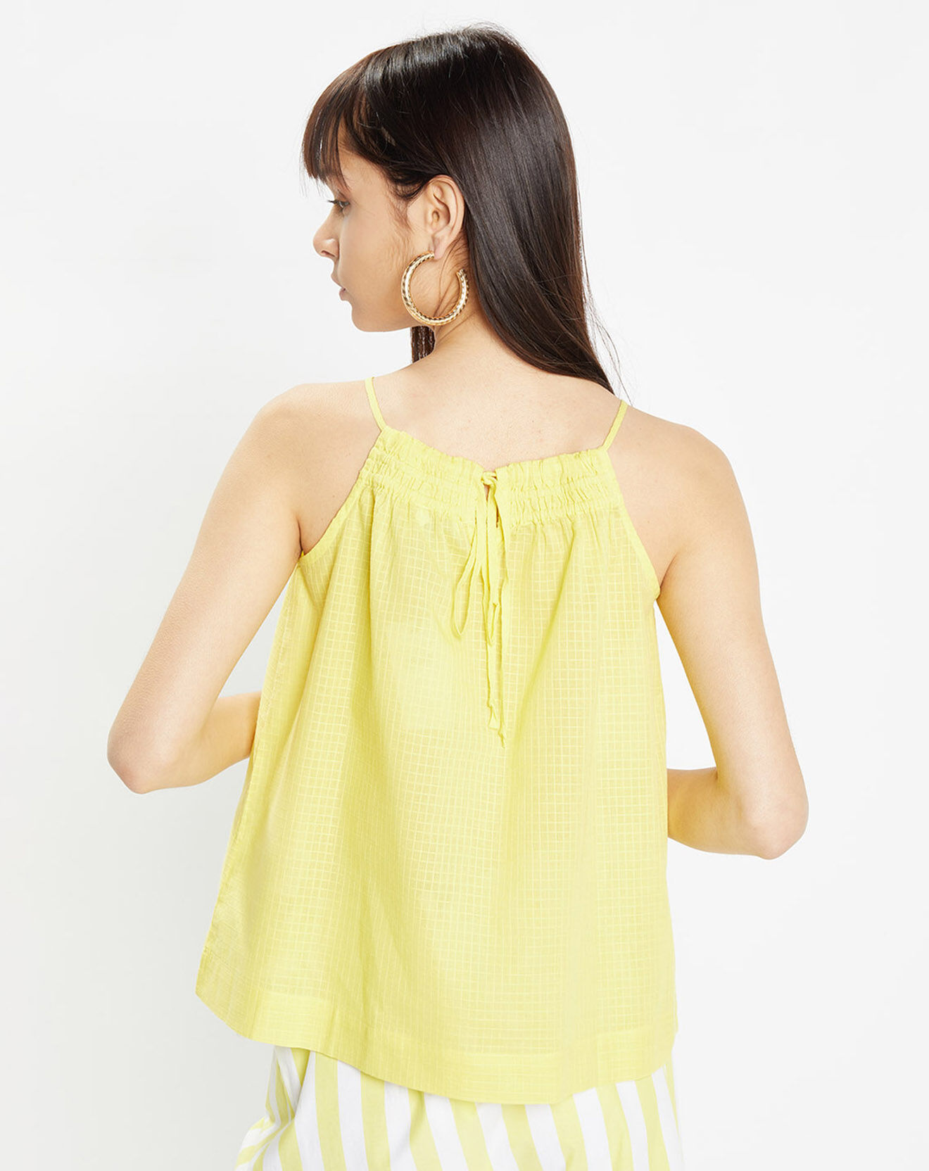 Galeries Lafayette Top en Coton biologique Lagos à fines bretelles jaune