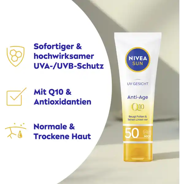 UV Gesicht Anti-Age Sonnenschutz Q10 LSF 50