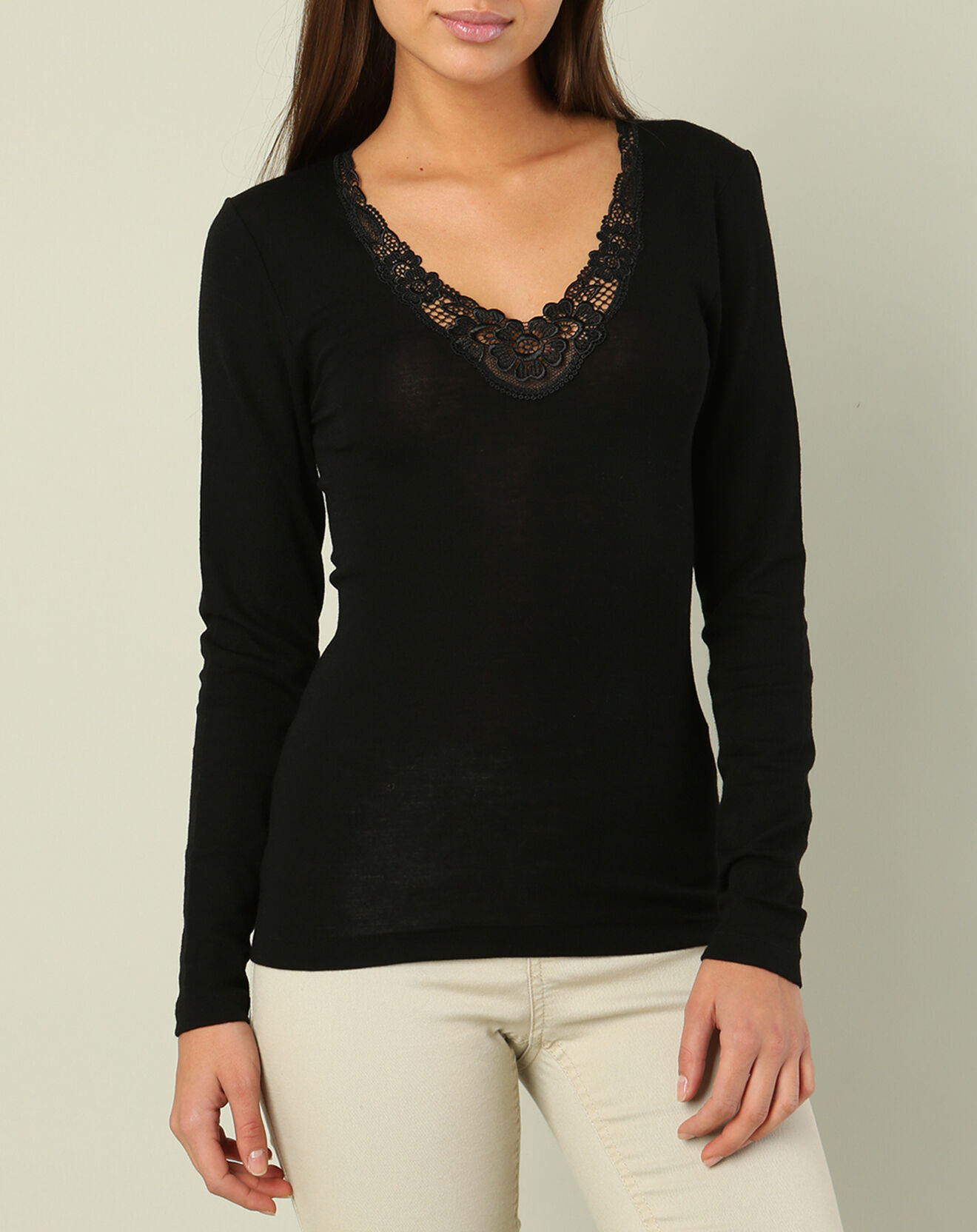 Mare Top Laine & Soie noir