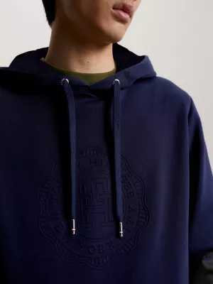Moletom com Capuz e Logotipo Estampado em Relevo